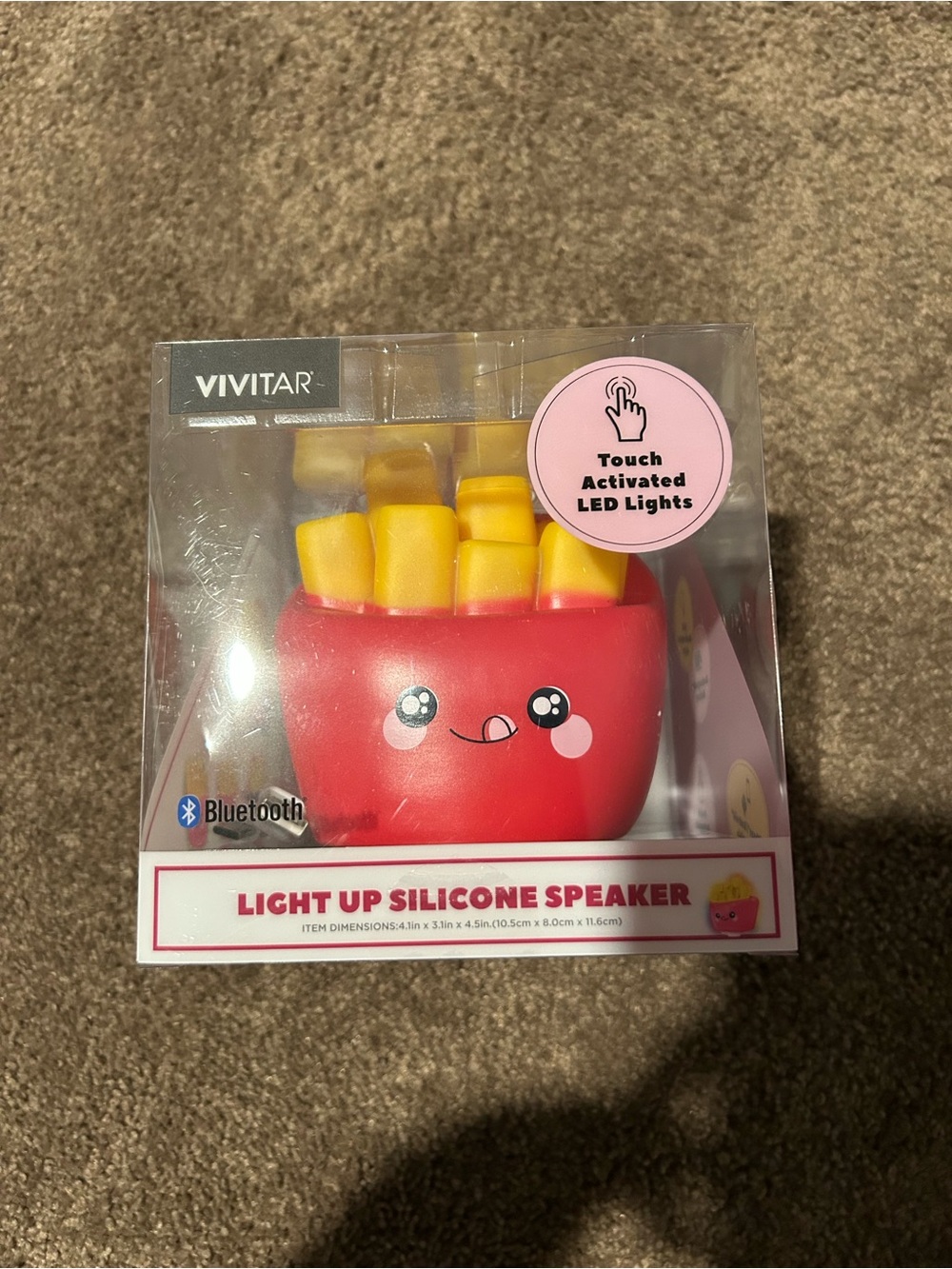 Vivitar Red Silicone Light-Up Bluetooth Speaker (French Fry Design)